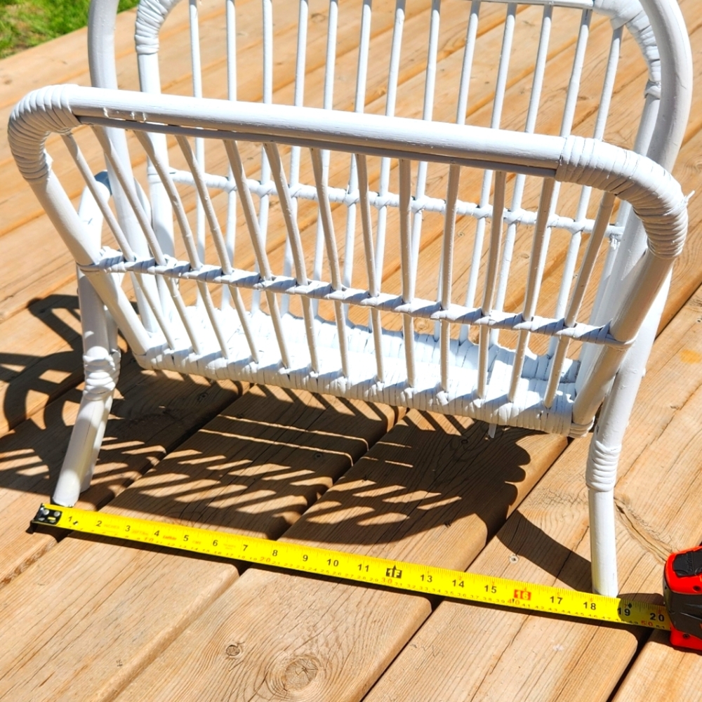 Boho Vintage Wicker Magazine Rack - Picture 8 of 13
